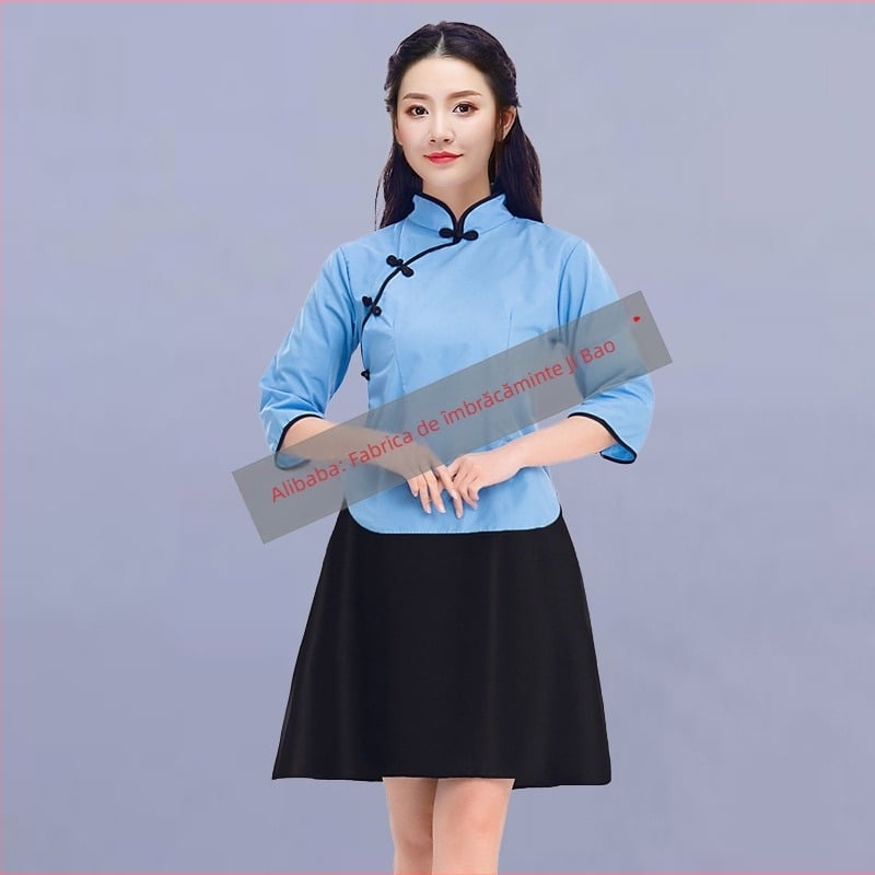 Costum de scenă feminin, în stil ROC Zhongshan, uniformă școlară pentru cor, poliester 95%+, Toamnă 2024