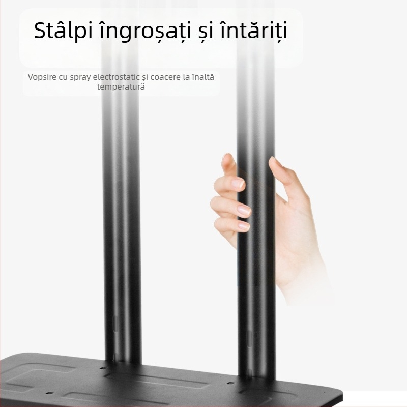 Stand TV de podea cu roți detașabile, metal, model ST-05, greutate 11–35 kg, pentru afișaje comerciale