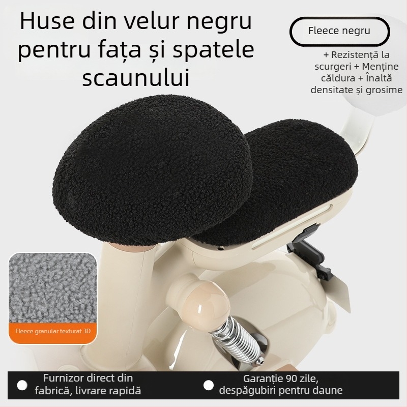 Husă pentru șa bicicletă electrică, fleece de iarnă, îngroșată, Huiying, imprimare de logo, disponibilă personalizare