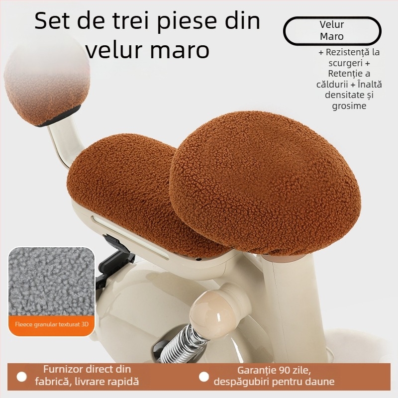 Husă pentru șa bicicletă electrică, fleece de iarnă, îngroșată, Huiying, imprimare de logo, disponibilă personalizare