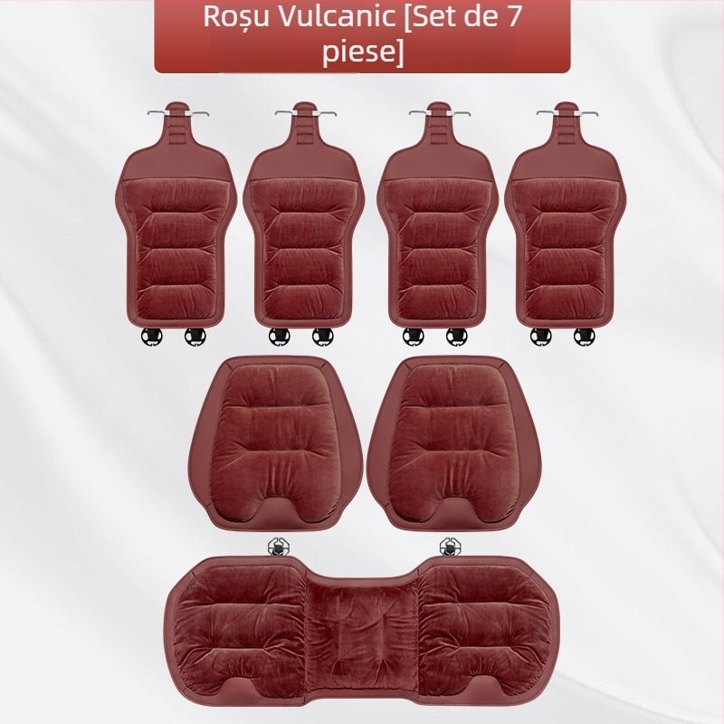 Set de perne pentru scaunul auto, flanel pluș de iarnă, umplutură din bumbac, marca Wild Cow