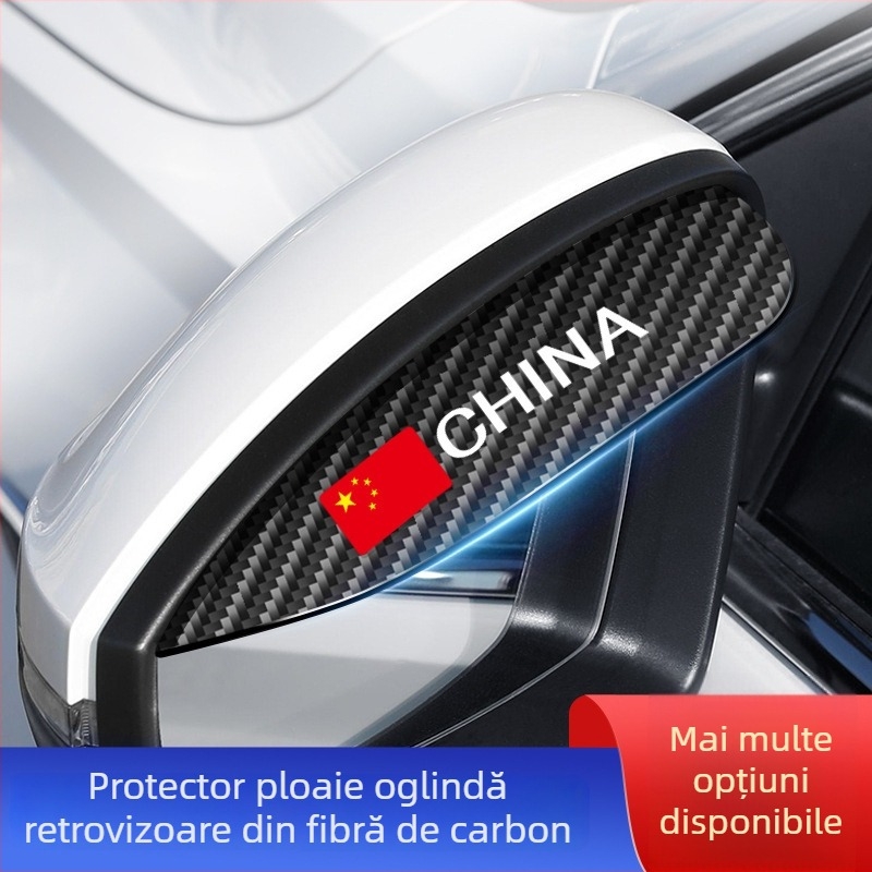 Protecție de ploaie pentru oglinda retrovizoare, fibră de carbon, Ride Sharp, nepersonalizabilă
