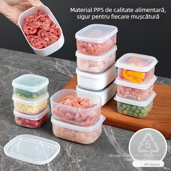 Cutie de congelator cu compartimente pentru carne, din plastic alimentar, dimensiune mică