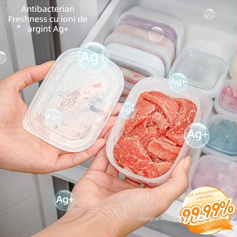 Cutie de congelator cu compartimente pentru carne, din plastic alimentar, dimensiune mică