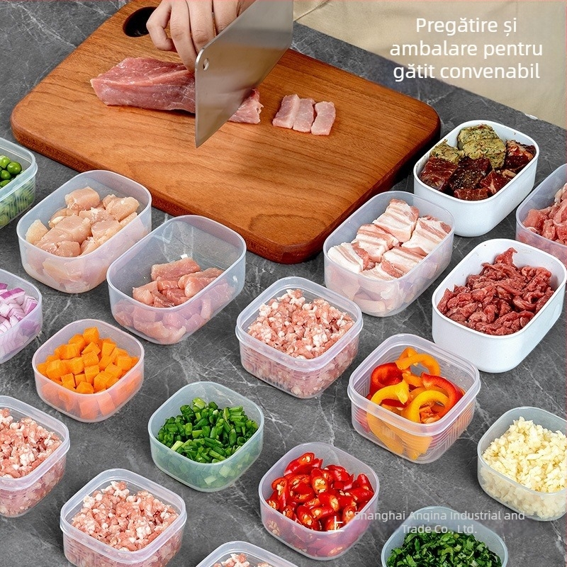 Cutie de congelator cu compartimente pentru carne, din plastic alimentar, dimensiune mică