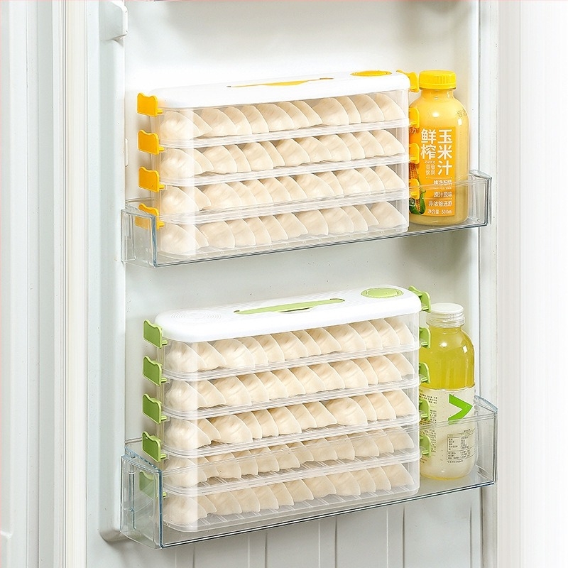 Cutie portabilă pentru găluște și ouă, capacitate mare, din plastic, organizator de bucătărie multifuncțional