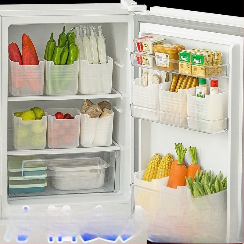 Cutie de depozitare pentru ușa laterală a frigiderului – plastic alimentar, brand Autonomy, depozitare și păstrarea prospețimii, stil simplu