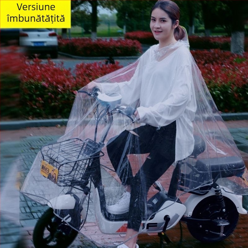 Pelerină de ploaie pentru bicicletă, PVC, strat impermeabil PU, reutilizabilă, pentru o persoană, cu logo