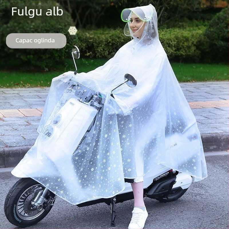 Pelerină de ploaie pentru bicicletă, PVC, strat impermeabil PU, reutilizabilă, pentru o persoană, cu logo