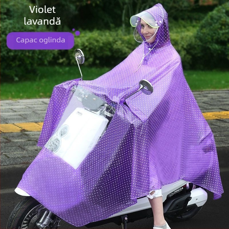 Pelerină de ploaie pentru bicicletă, PVC, strat impermeabil PU, reutilizabilă, pentru o persoană, cu logo