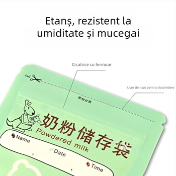 Saci Safety pentru stocarea laptelui praf, de unică folosință, portabili pentru lapte matern și formulă, 32 de pungi pe cutie, potrivite de la naștere până la 3 ani