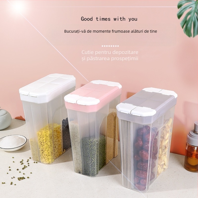 Cutie plastic cu compartimente, pătrată, 2,1–3 L, compatibilă cu cuptorul cu microunde