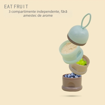 Smoked cutie plastic lapte praf pentru bebeluși – cu trei compartimente, trei straturi, capacitate mare, de la naștere până la 3 ani