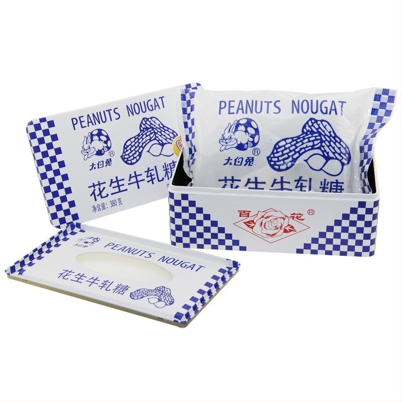 White Rabbit nugát cu arahide în cutie metalică – ambalaj cadou; ingrediente: zahăr, lapte pudră; termen de valabilitate: 540 zile