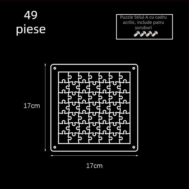 Puzzle 3D din acril transparent, 49 de piese, pentru asamblare DIY