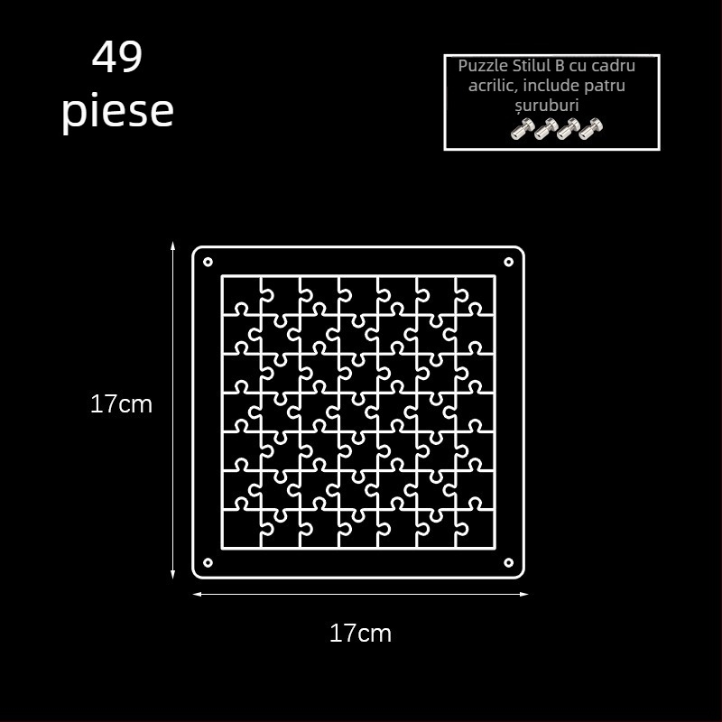 Puzzle 3D din acril transparent, 49 de piese, pentru asamblare DIY