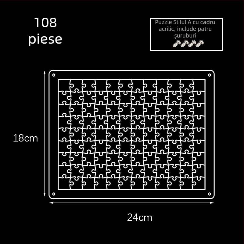 Puzzle 3D din acril transparent, 49 de piese, pentru asamblare DIY