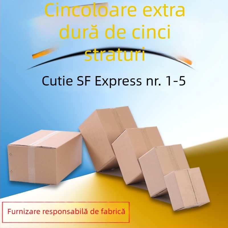 Cutie pătrată din carton ondulat, cu cinci straturi, 7 mm grosime, 230 GSM, pentru ambalare în comerțul electronic general