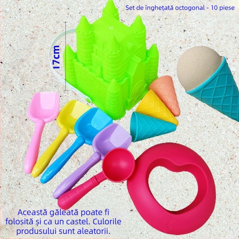 Set de jucării pentru plajă pentru copii cu temă înghețată – plastic, ambalaj în cutie color, certificare 3C 2023152202047939