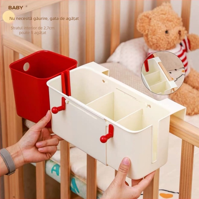 Cos de depozitare suspendat pentru pătuț, model Telescopic XL, material plastic, origine Taizhou, set 10 bucăți