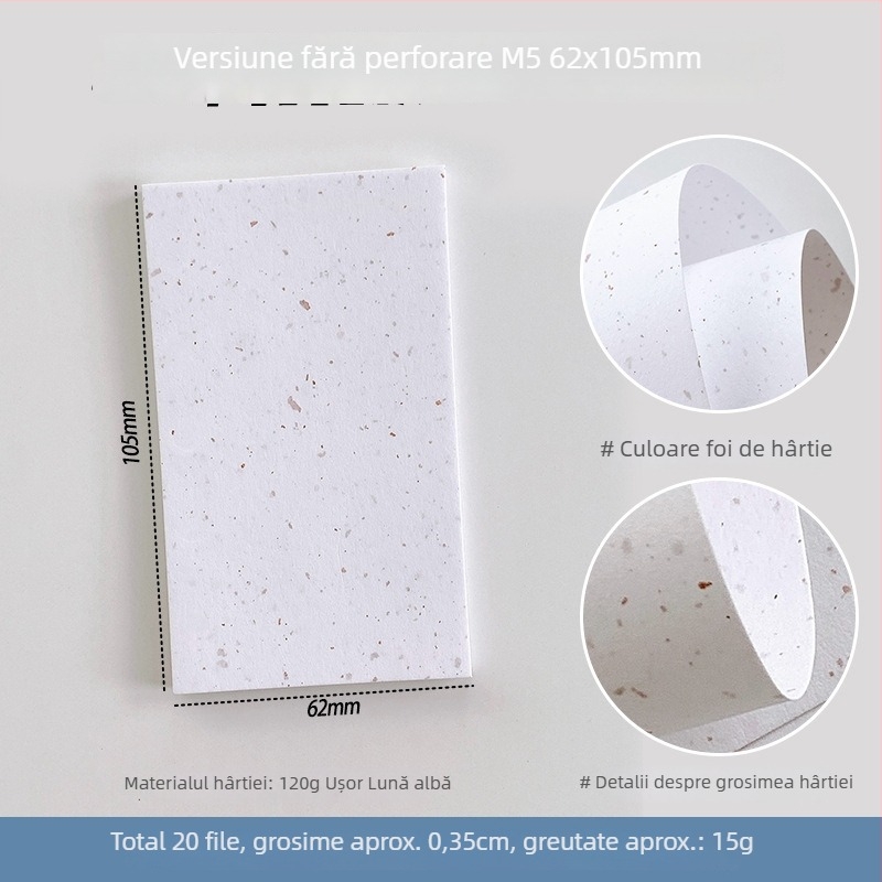 Set de pagini interioare pentru caiet cu foi detașabile — hârtie specială, înlocuire pagini, notițe DIY