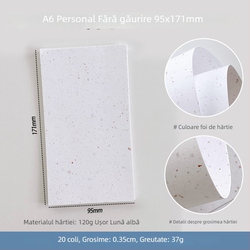 Set de pagini interioare pentru caiet cu foi detașabile — hârtie specială, înlocuire pagini, notițe DIY