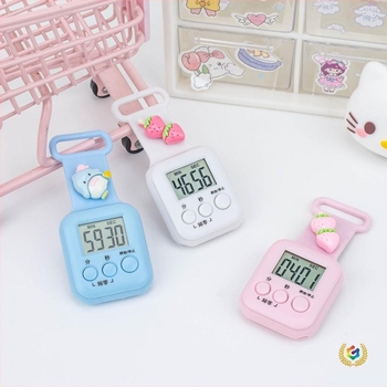 Cronometru mini digital cu carcasă ABS, mișcare electronică, afișaj digital, design pătrat, alimentare cu baterii