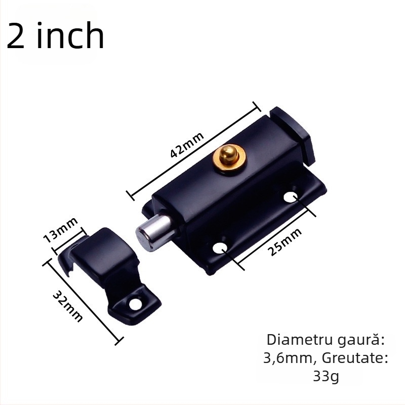 Încuietoare de ușă din oțel inoxidabil cu arc, pentru uși și ferestre (modelul 005; material: oțel inoxidabil; suprafață: ștampilat; stil: minimalist modern)
