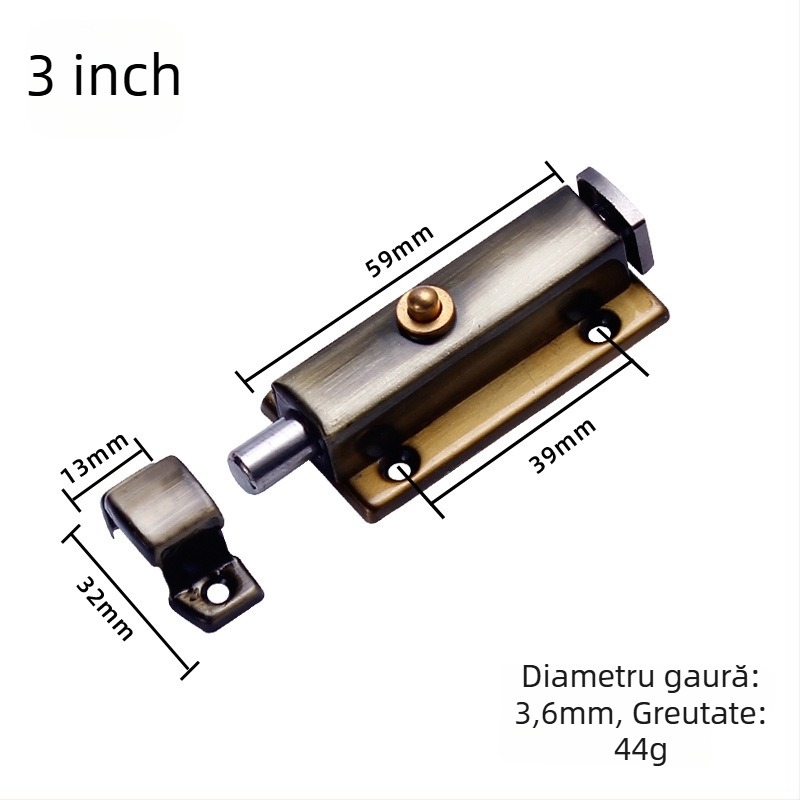 Încuietoare de ușă din oțel inoxidabil cu arc, pentru uși și ferestre (modelul 005; material: oțel inoxidabil; suprafață: ștampilat; stil: minimalist modern)