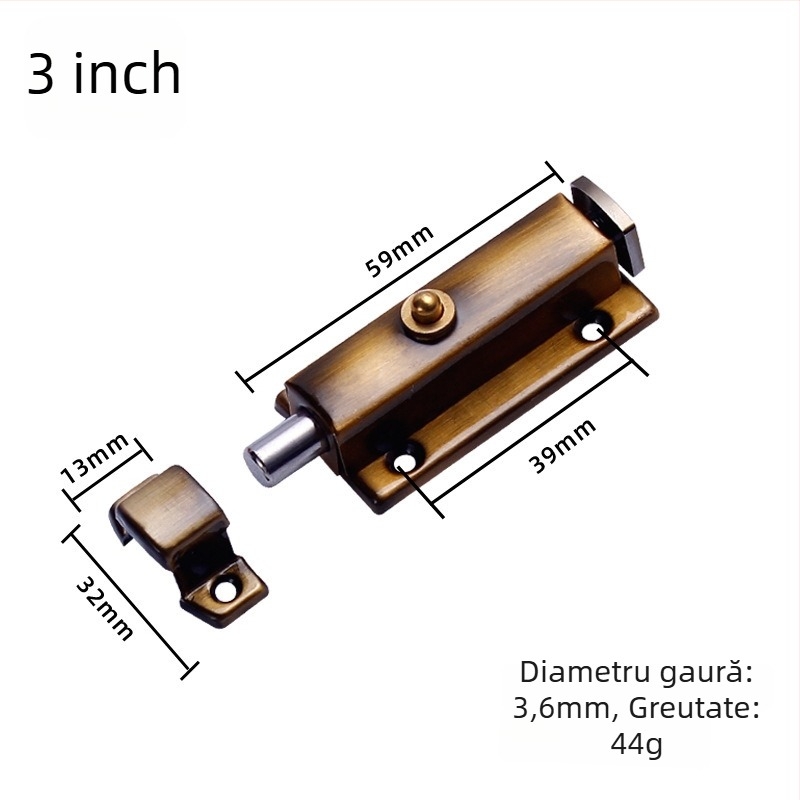 Încuietoare de ușă din oțel inoxidabil cu arc, pentru uși și ferestre (modelul 005; material: oțel inoxidabil; suprafață: ștampilat; stil: minimalist modern)