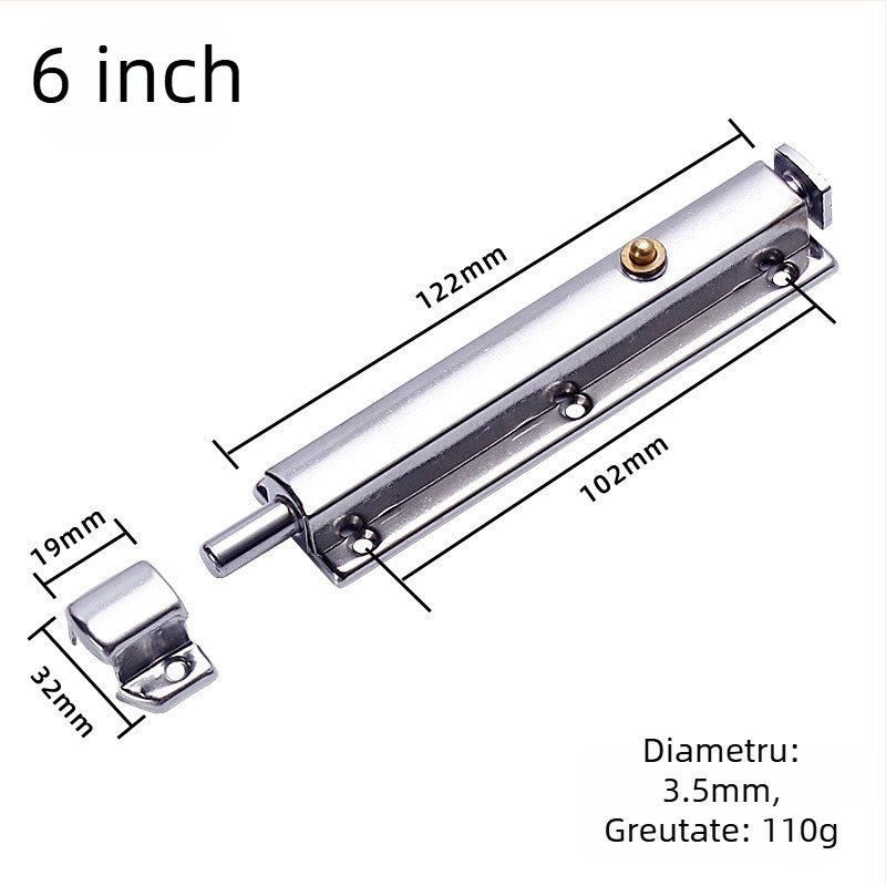 Încuietoare de ușă din oțel inoxidabil cu arc, pentru uși și ferestre (modelul 005; material: oțel inoxidabil; suprafață: ștampilat; stil: minimalist modern)