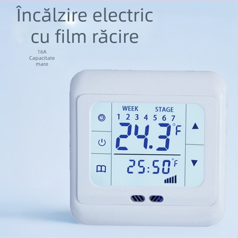 Leafy termostat de încălzire electric pentru pardoseală, instalare încorporată, 220V, măsurarea temperaturii