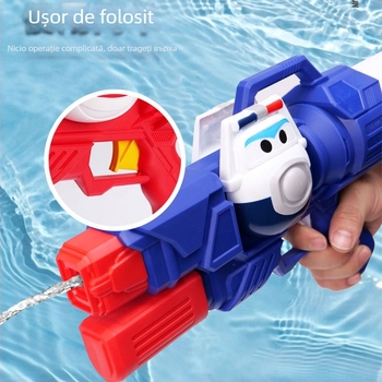 Pistol de apă cu rucsac, capacitate mare, din plastic, jucărie interactivă pentru copii 4–6 ani