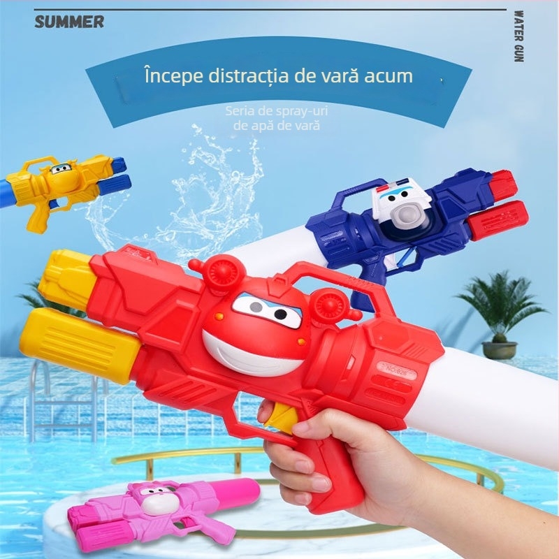 Pistol de apă cu rucsac, capacitate mare, din plastic, jucărie interactivă pentru copii 4–6 ani