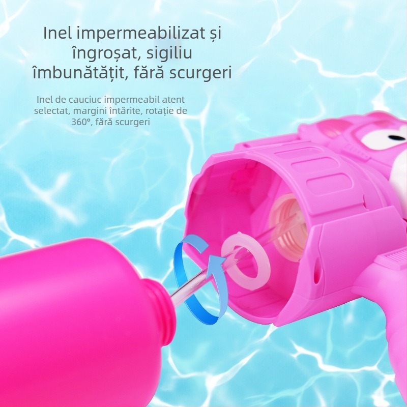 Pistol de apă cu rucsac, capacitate mare, din plastic, jucărie interactivă pentru copii 4–6 ani