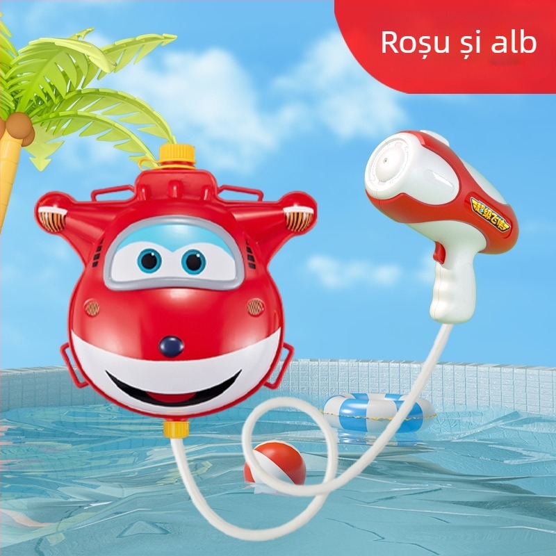 Pistol de apă cu rucsac, capacitate mare, din plastic, jucărie interactivă pentru copii 4–6 ani