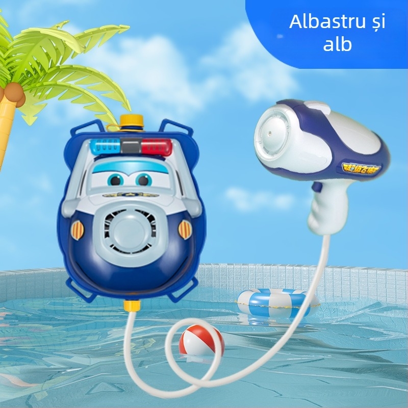 Pistol de apă cu rucsac, capacitate mare, din plastic, jucărie interactivă pentru copii 4–6 ani