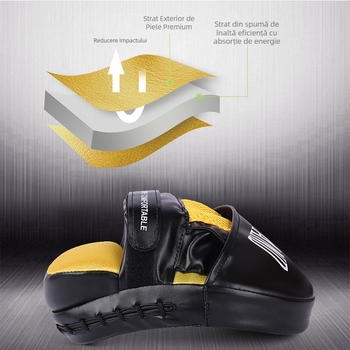 Țintă de mână clasică pentru antrenament de box — material PU, stil vertical, 0,2 kg, pereche