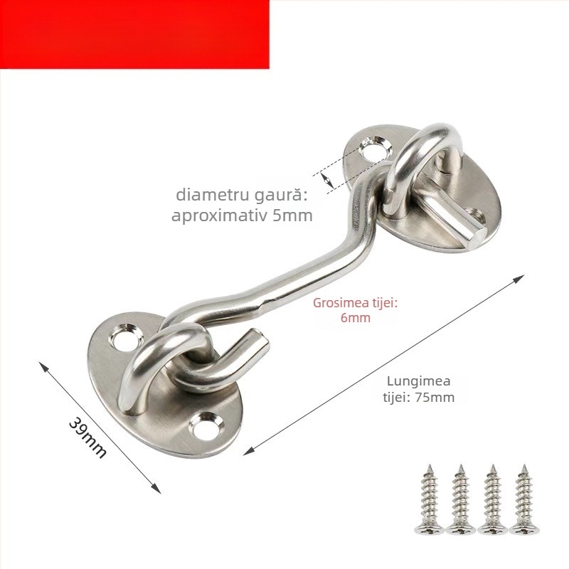 Zăvor pentru fereastră în formă de A, din oțel inoxidabil, finisaj electroplacat, modelul 009