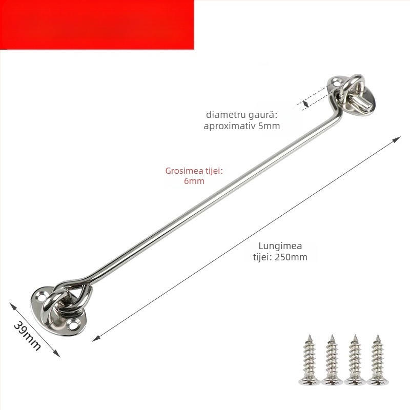 Zăvor pentru fereastră în formă de A, din oțel inoxidabil, finisaj electroplacat, modelul 009
