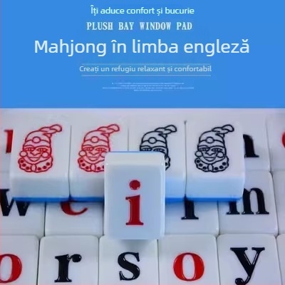 Piese mini Mahjong cu litere și cuvinte în engleză, ediție Pinyin pentru dezvoltarea gândirii copiilor