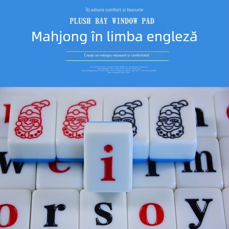 Piese mini Mahjong cu litere și cuvinte în engleză, ediție Pinyin pentru dezvoltarea gândirii copiilor