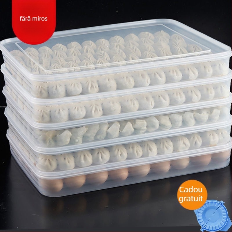 Cutie de depozitare pentru găluște – Multistrat, Material PP, Compatibilă cu cuptorul cu microunde și congelatorul