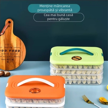 Cutie de depozitare a alimentelor pentru frigider și congelator, din plastic alimentar, cu mai multe compartimente, stil nordic