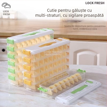 Cutie congelator pentru găluște, pentru ușa laterală a frigiderului, organizator de porții alimentare, din plastic, stil simplu, marcă privată autorizată