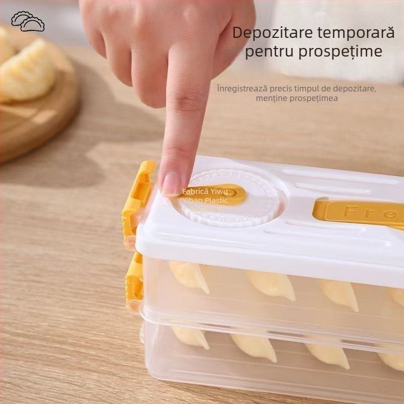 Cutie congelator pentru găluște, pentru ușa laterală a frigiderului, organizator de porții alimentare, din plastic, stil simplu, marcă privată autorizată