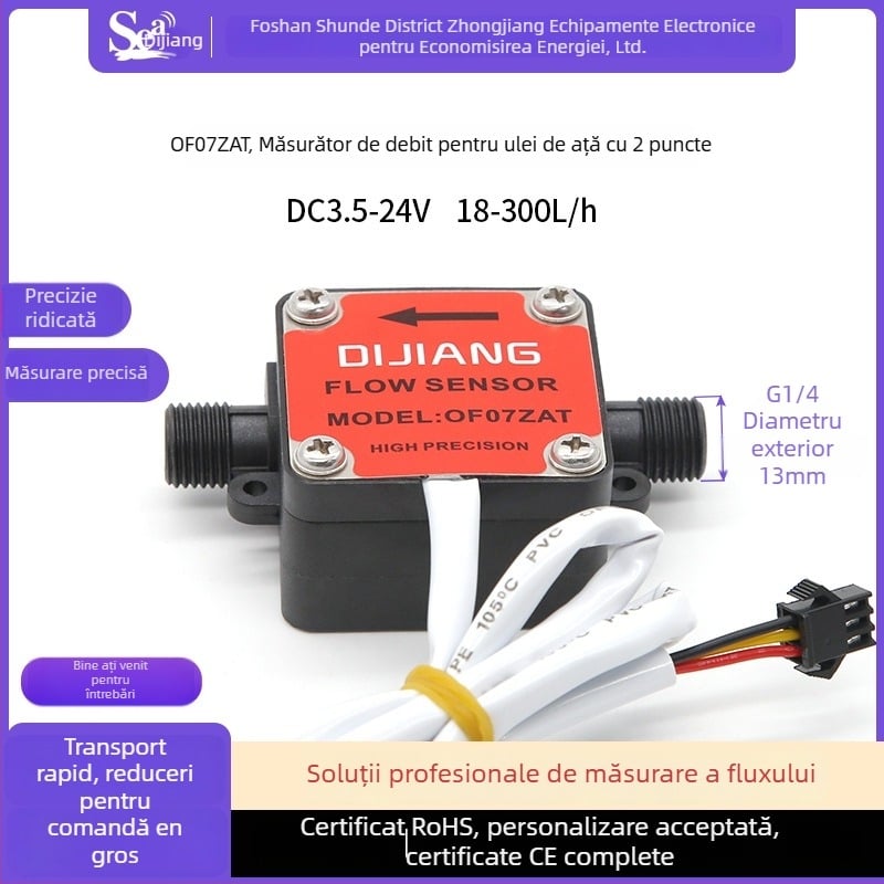 Debitmetru de ulei cu dinți ovali, 10–300 L/h, G1/4, pentru diesel, ulei de motor, miere, lapte, detergent