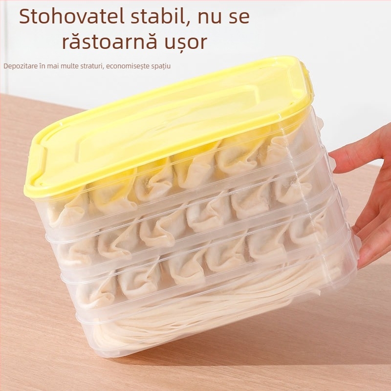 Cutie pentru congelare pentru găluște, din plastic alimentar, stil Nordic, marcă privată autorizată, greutate capac 27 g, greutate bază 40 g