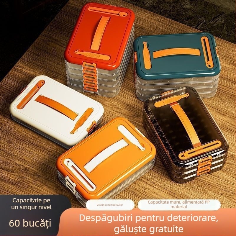 Cutie pentru găluște de uz casnic, cutie multistrat pentru depozitare la frigider, material: plastic alimentar, stil: lux ușor