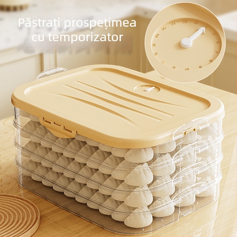 Cutie de depozitare pentru găluști – PP alimentar, etanșă, rezistentă la umezeală, fund antiaderent, design simplu